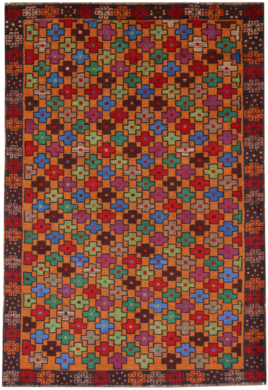 Afghan Baluchi Rug 4' 2 x 6' Hand-Knotted
