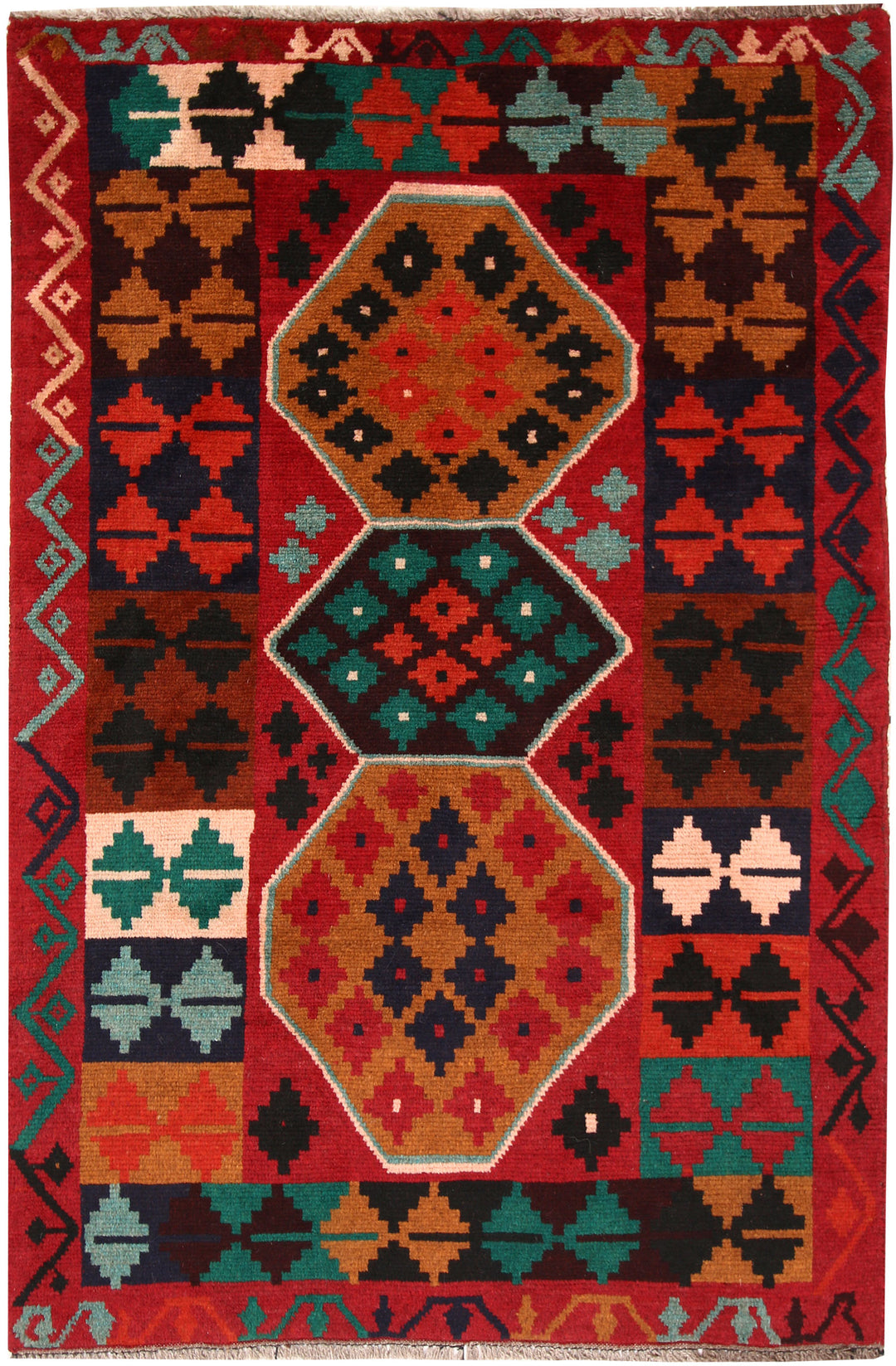 Firebrick Baluchi 3' 11 x 5' 8 - No. 64033 - ALRUG Rug Store