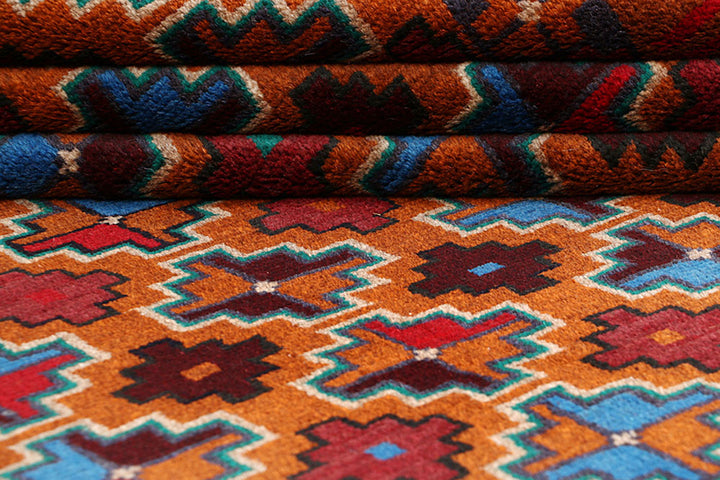 Afghan Baluchi Rug 4' x 6' Hand-Knotted pattern