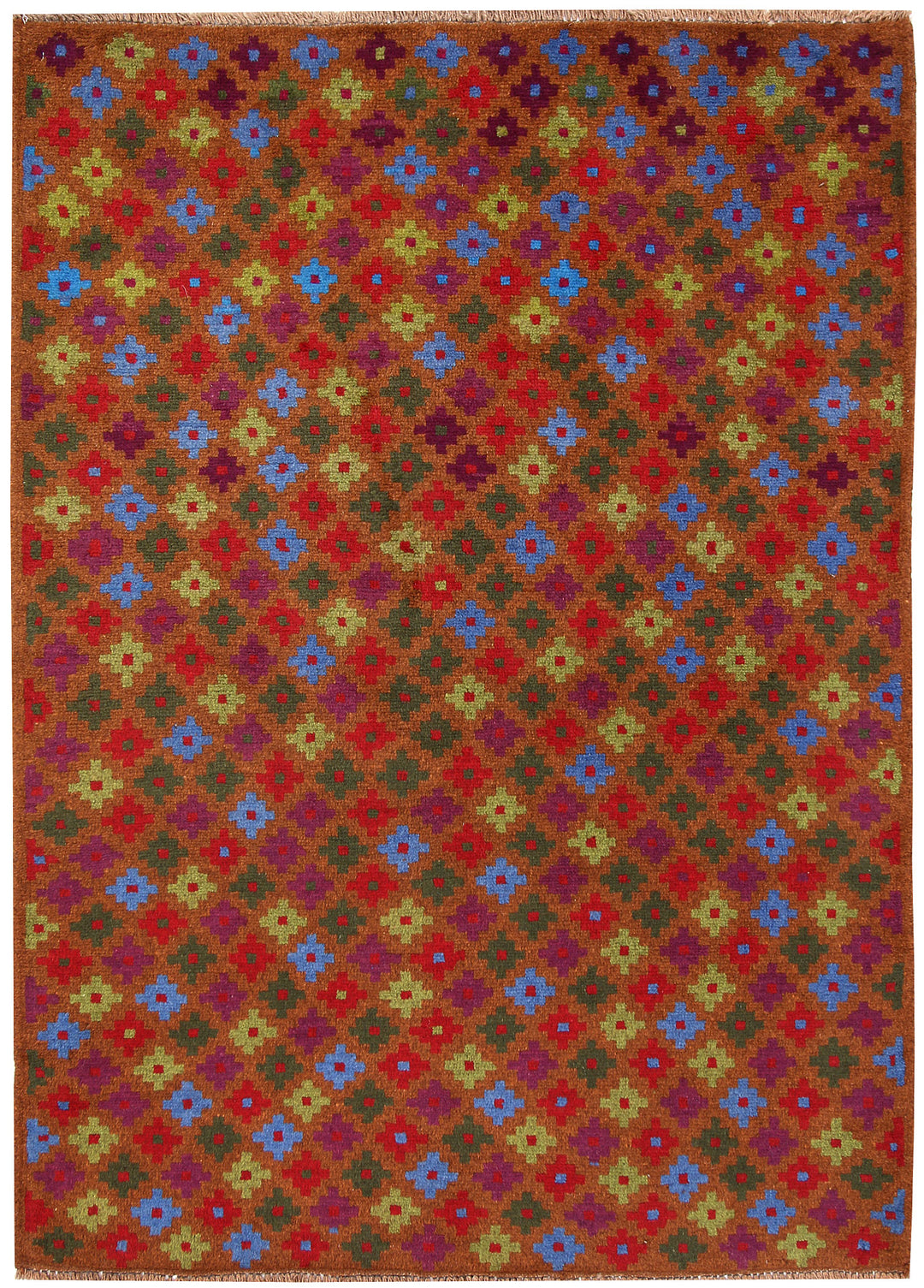 Afghan Baluchi Rug 4'3" x 5'10" Hand-Knotted