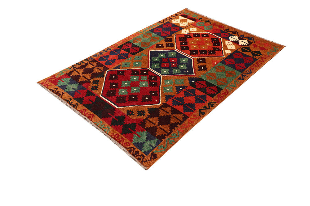 Dark Orange Baluchi 3' 10 x 5' 7 - No. 64063 - ALRUG Rug Store