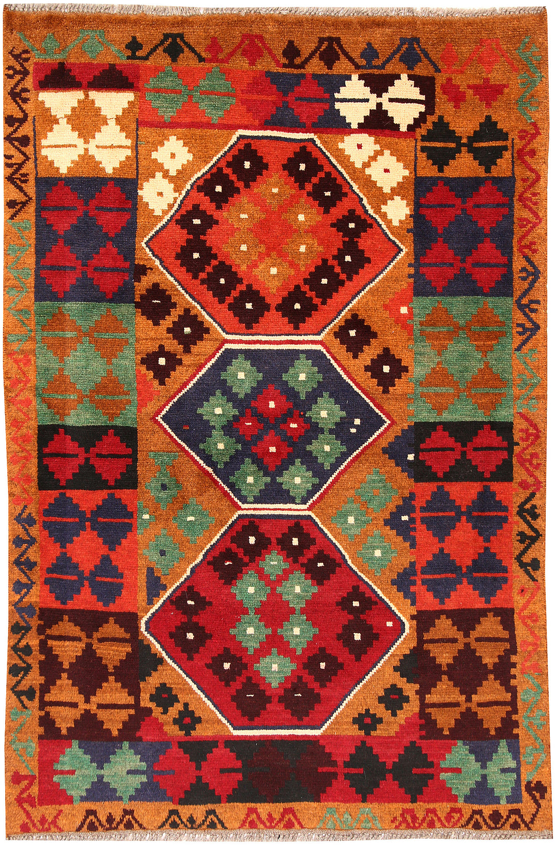 Dark Orange Baluchi 3' 10 x 5' 7 - No. 64063 - ALRUG Rug Store