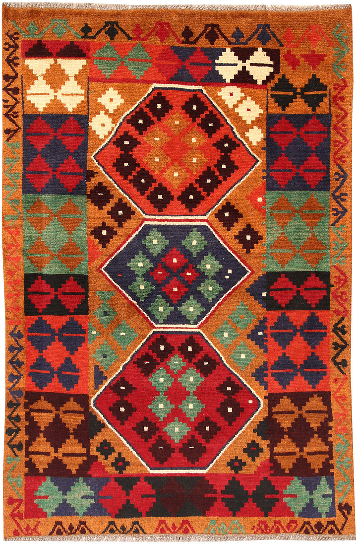 Dark Orange Baluchi 3' 10 x 5' 7 - No. 64063 - ALRUG Rug Store