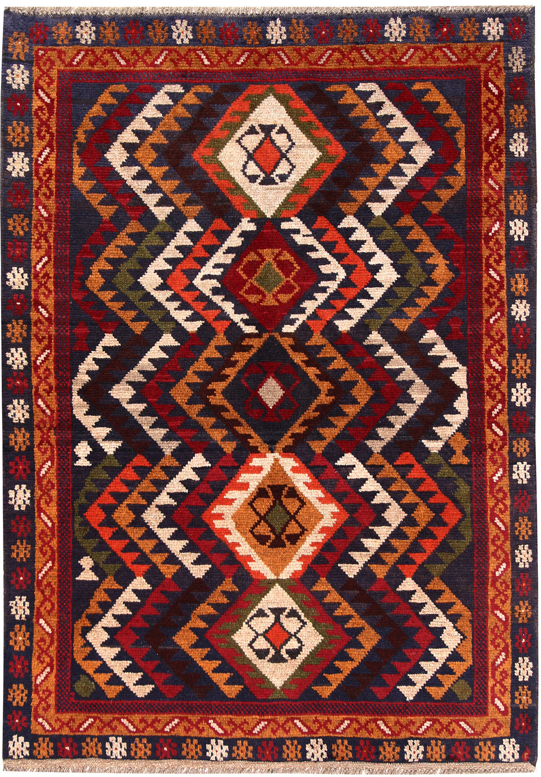 Afghan Baluchi Rug 3' 11 x 5' 4 Hand-Knotted