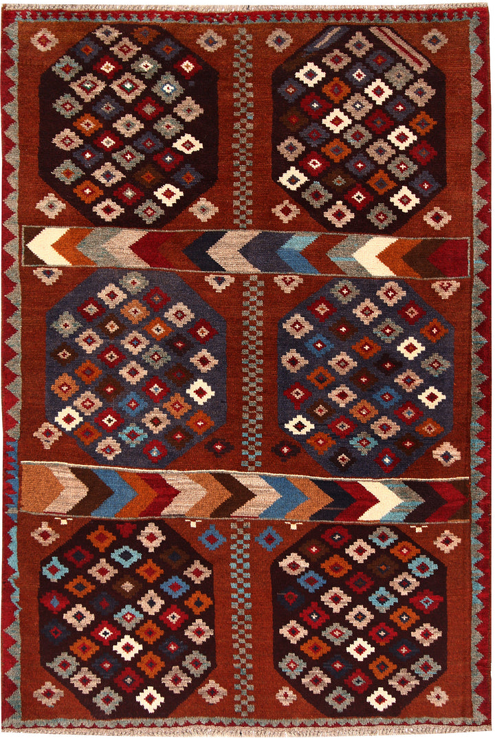 Saddle Brown Baluchi 4' 1 x 6' - No. 64069 - ALRUG Rug Store