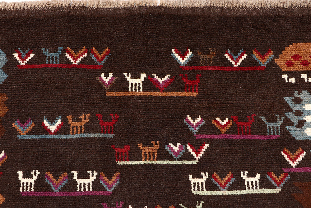 Saddle Brown Baluchi 3' 11 x 5' 9 - No. 64074 - ALRUG Rug Store