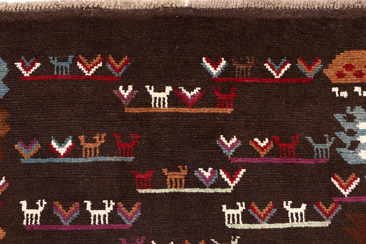 Saddle Brown Baluchi 3' 11 x 5' 9 - No. 64074 - ALRUG Rug Store