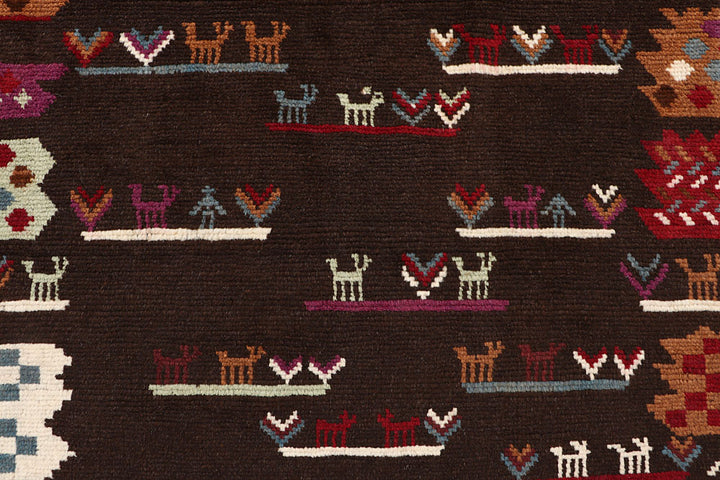 Saddle Brown Baluchi 3' 11 x 5' 9 - No. 64074 - ALRUG Rug Store