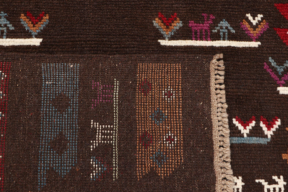 Saddle Brown Baluchi 3' 11 x 5' 9 - No. 64074 - ALRUG Rug Store