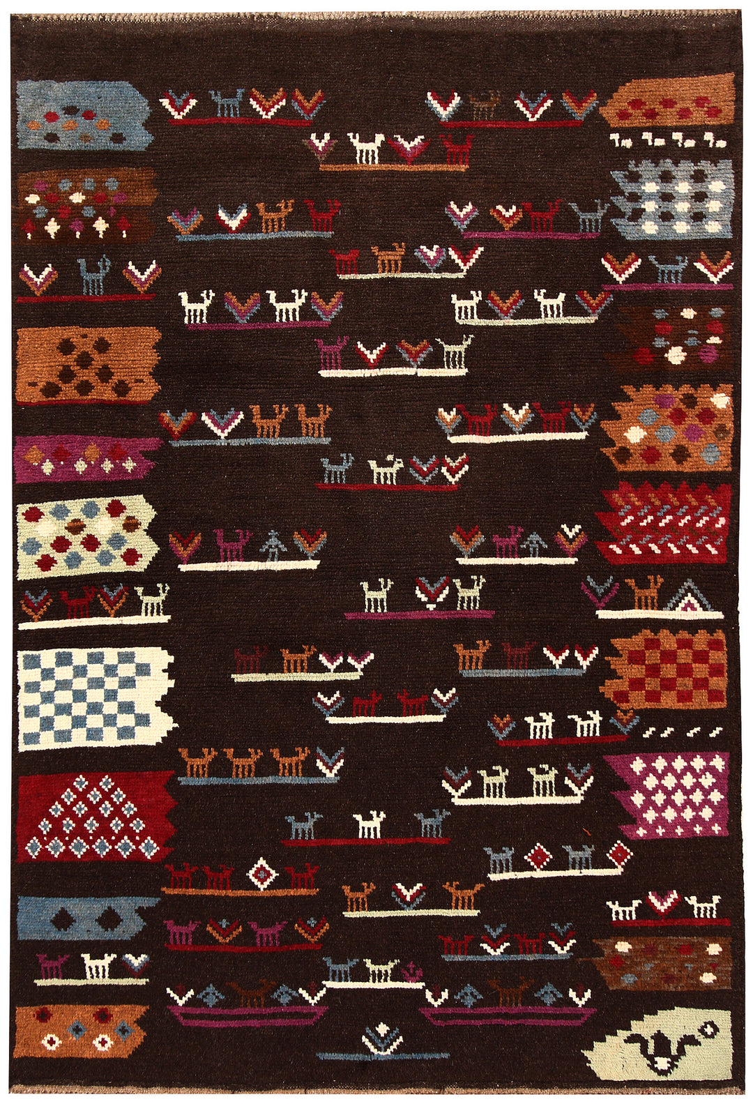 Saddle Brown Baluchi 3' 11 x 5' 9 - No. 64074 - ALRUG Rug Store