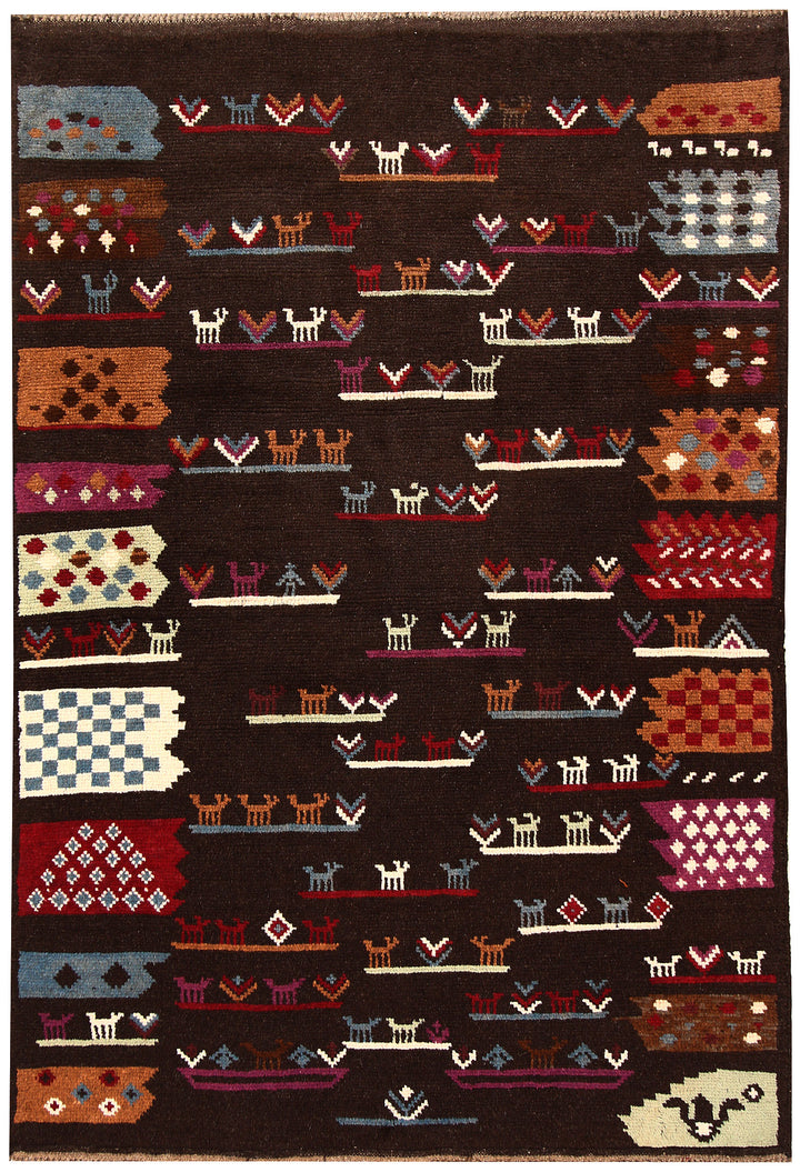 Saddle Brown Baluchi 3' 11 x 5' 9 - No. 64074 - ALRUG Rug Store