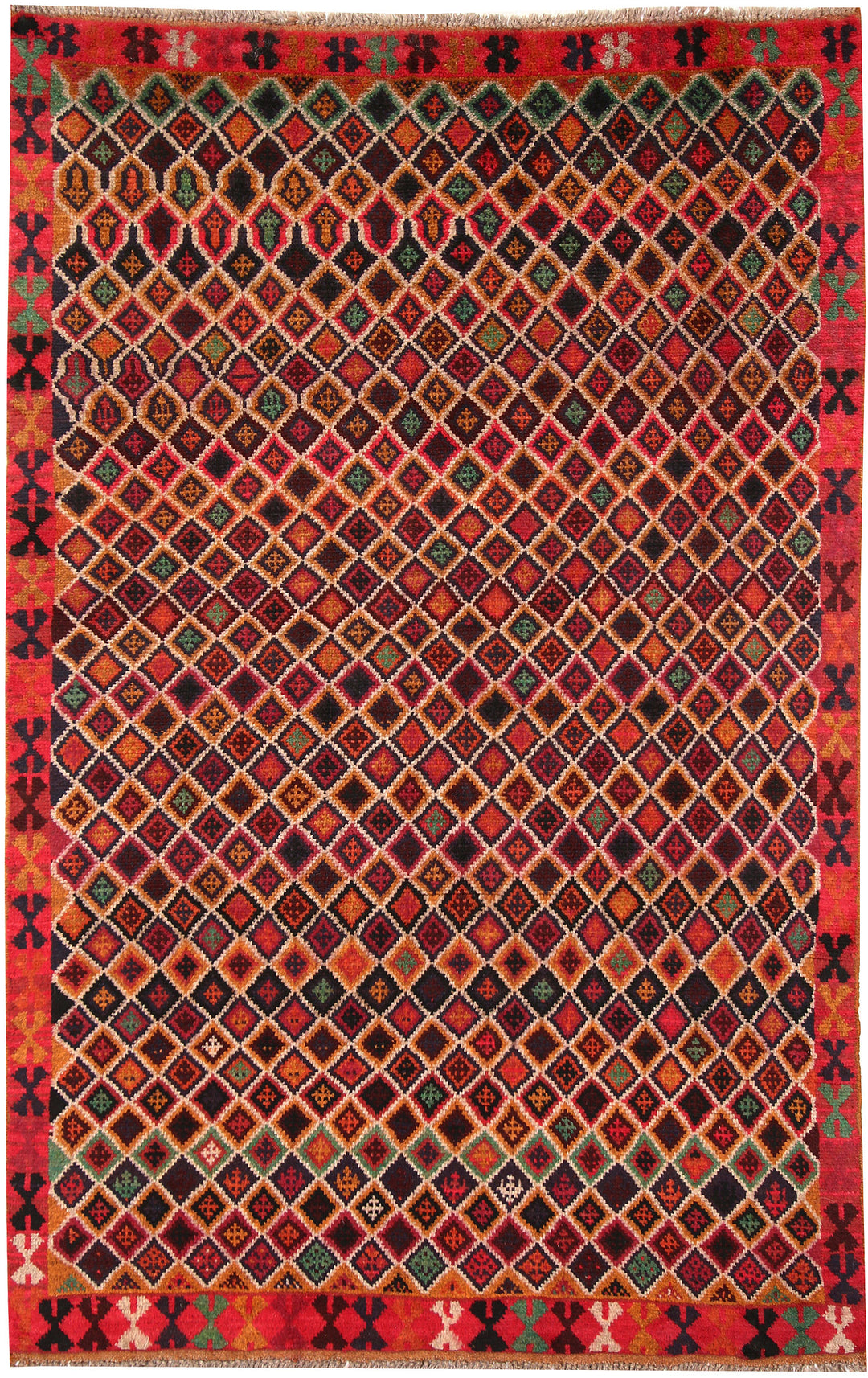 Afghan Baluchi Rug 4' x 6' 2" Hand-Knotted