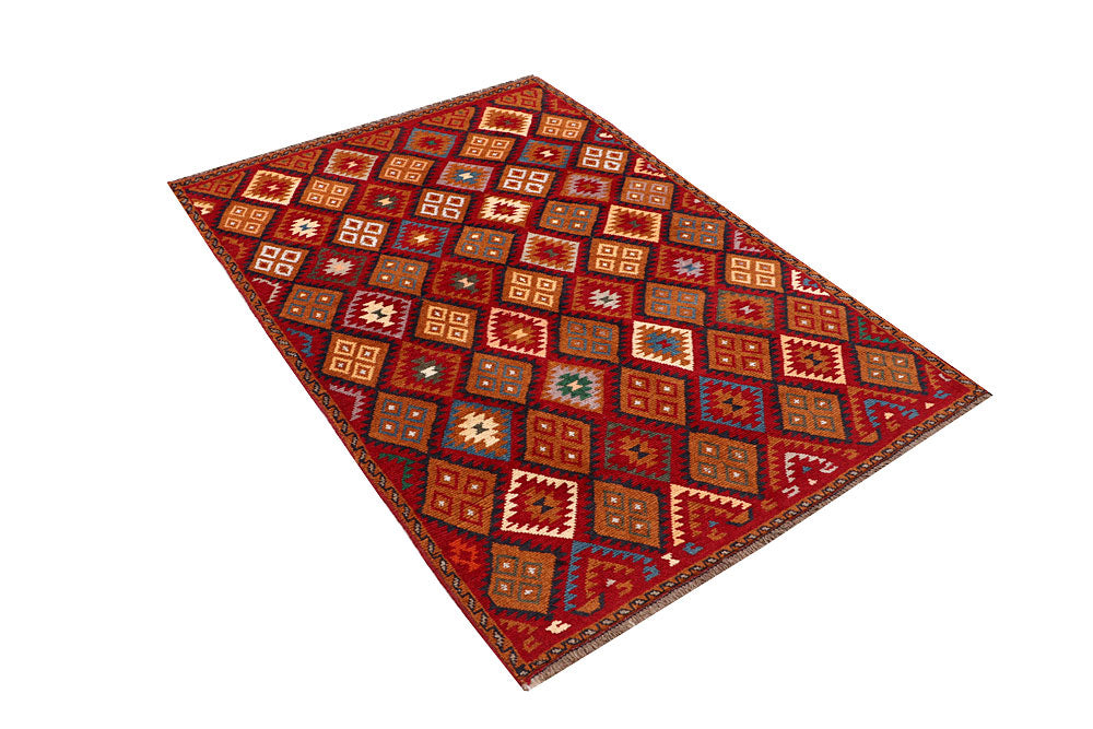 Firebrick Baluchi 4' x 5' 8 - No. 64088 - ALRUG Rug Store