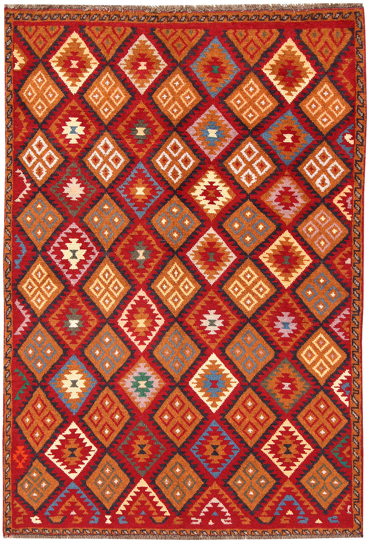 Firebrick Baluchi 4' x 5' 8 - No. 64088 - ALRUG Rug Store