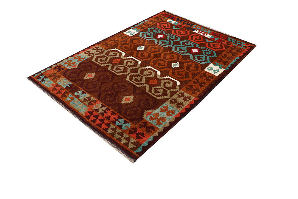 Saddle Brown Baluchi 4' 1 x 5' 11 - No. 64096 - ALRUG Rug Store