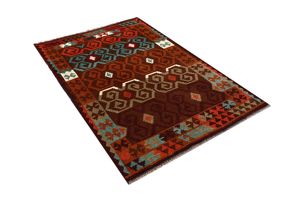 Saddle Brown Baluchi 4' 1 x 5' 11 - No. 64096 - ALRUG Rug Store