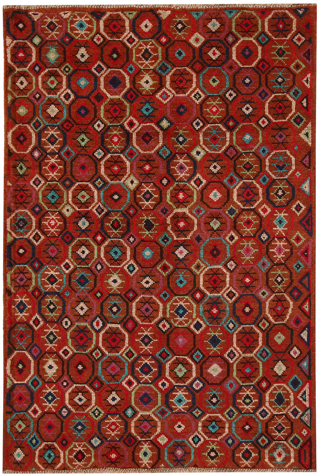Afghan Baluchi Rug 4' x 5'10" Hand-Knotted