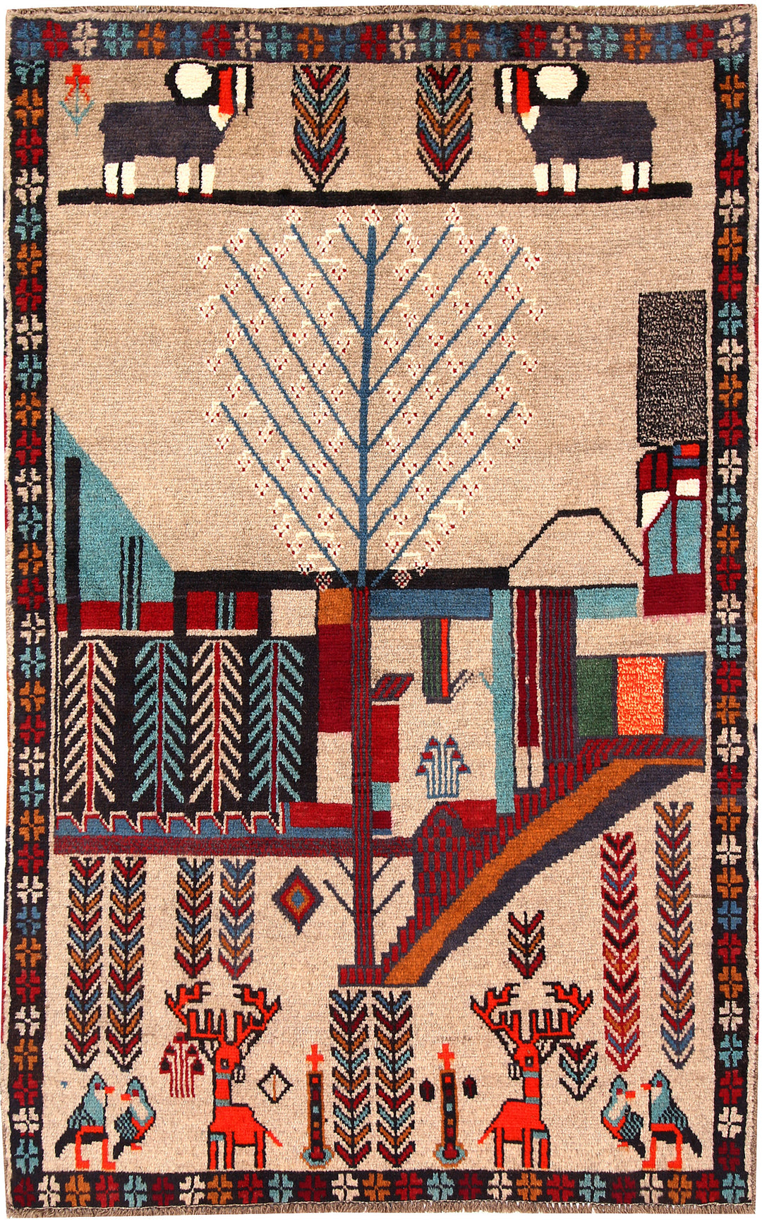 Tan Baluchi 3' 9 x 5' 7 - No. 64111 - ALRUG Rug Store