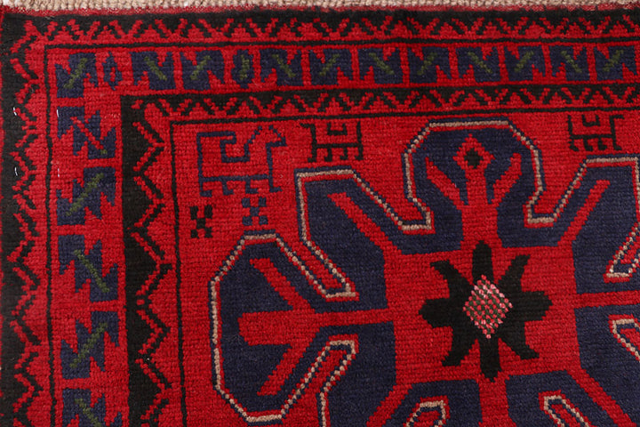 Firebrick Baluchi 3' 9 x 5' 7 - No. 64127 - ALRUG Rug Store