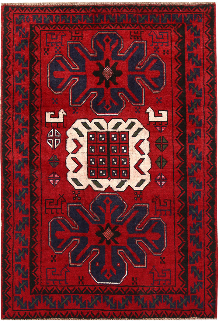 Firebrick Baluchi 3' 9 x 5' 7 - No. 64127 - ALRUG Rug Store
