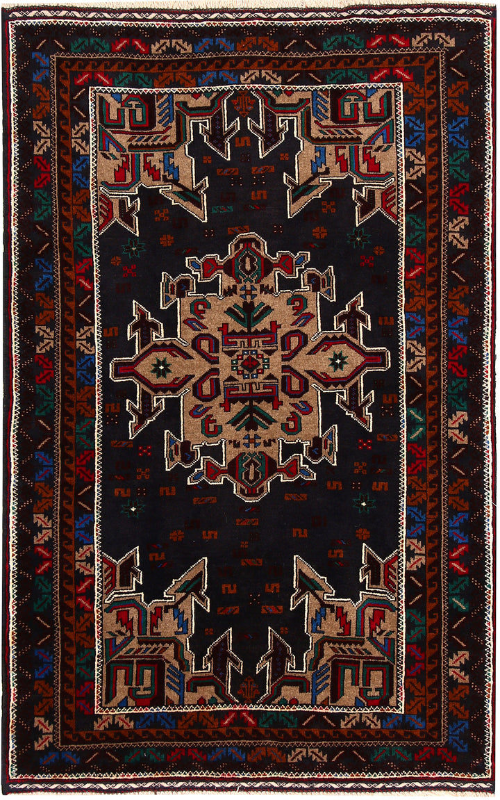 Dark Blue Baluchi 3' 7 x 5' 6 - No. 64146