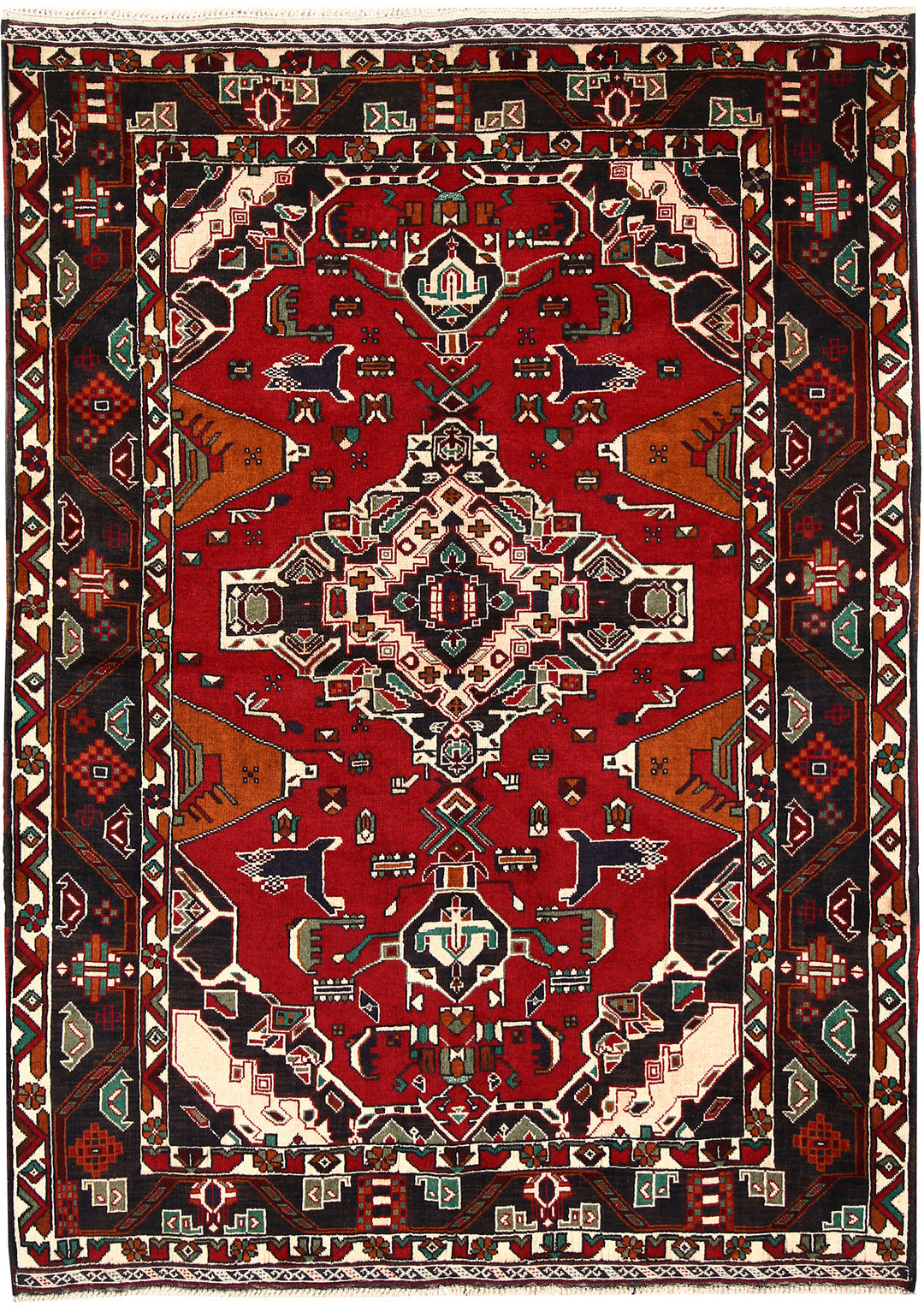 Afghan Baluchi Rug 4' 5 x 5' 11 Hand-Knotted