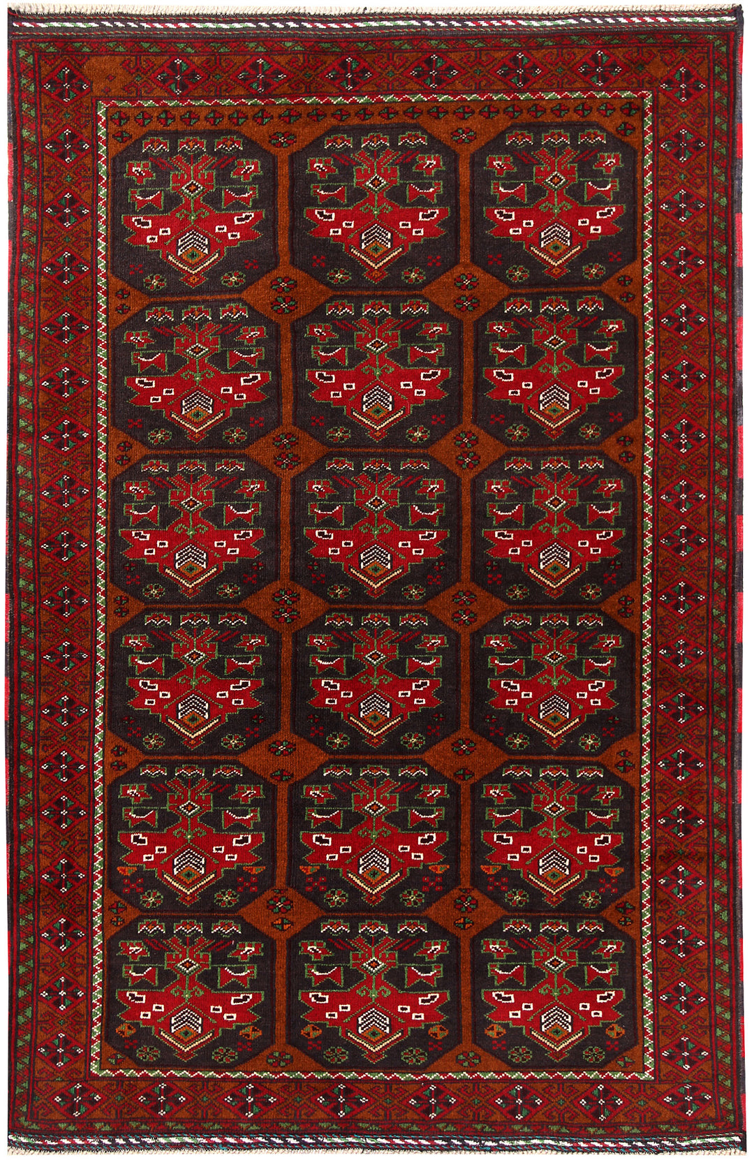 Sienna Afghan Baluchi Rug 4' x 6' Hand-Knotted