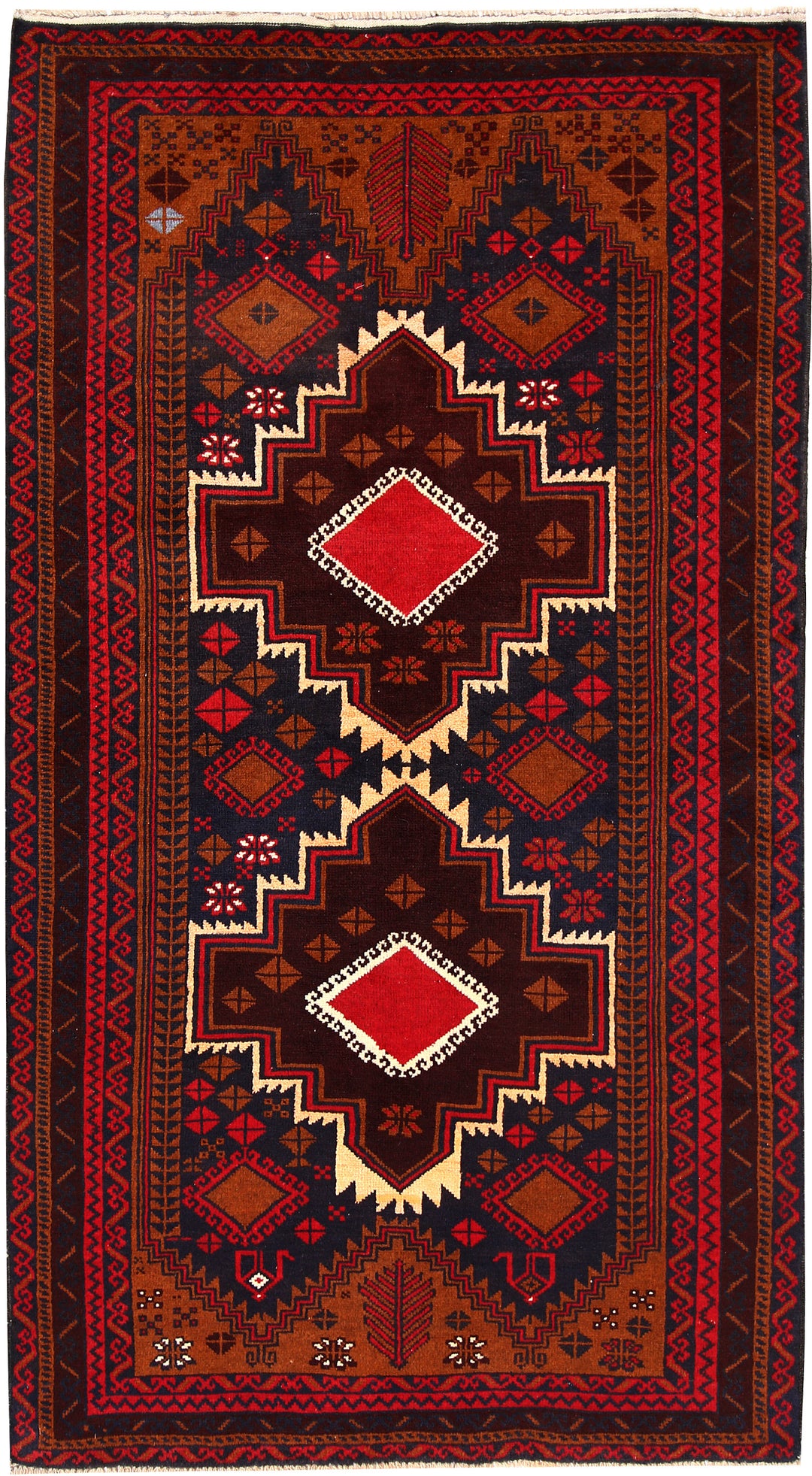 Sienna Afghan Baluchi Rug 3' 5 x 6' 4 Hand-Knotted