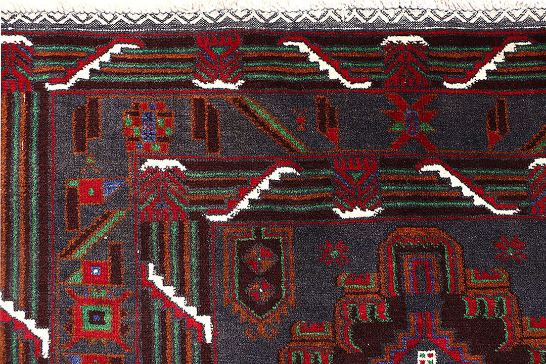 Dark Blue Baluchi 3' 7 x 6' 4 - No. 64202