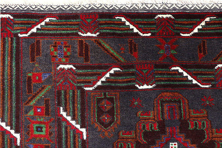 Dark Blue Baluchi 3' 7 x 6' 4 - No. 64202