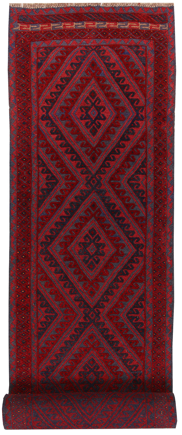 Dark Red Mashwani 2' 9 x 13' 1 - No. 64276 - ALRUG Rug Store
