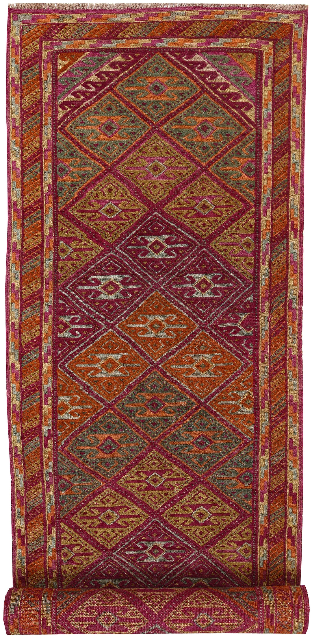Afghan Mashwani Rug 2'11" x 11'8" Hand-Knotted