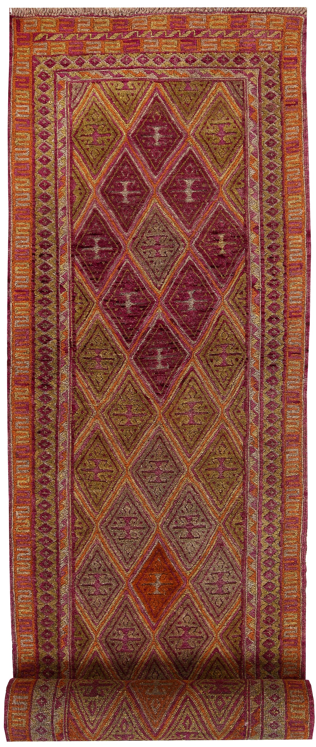 Afghan Mashwani Rug 2' 6" x 12' 2" Hand-Knotted