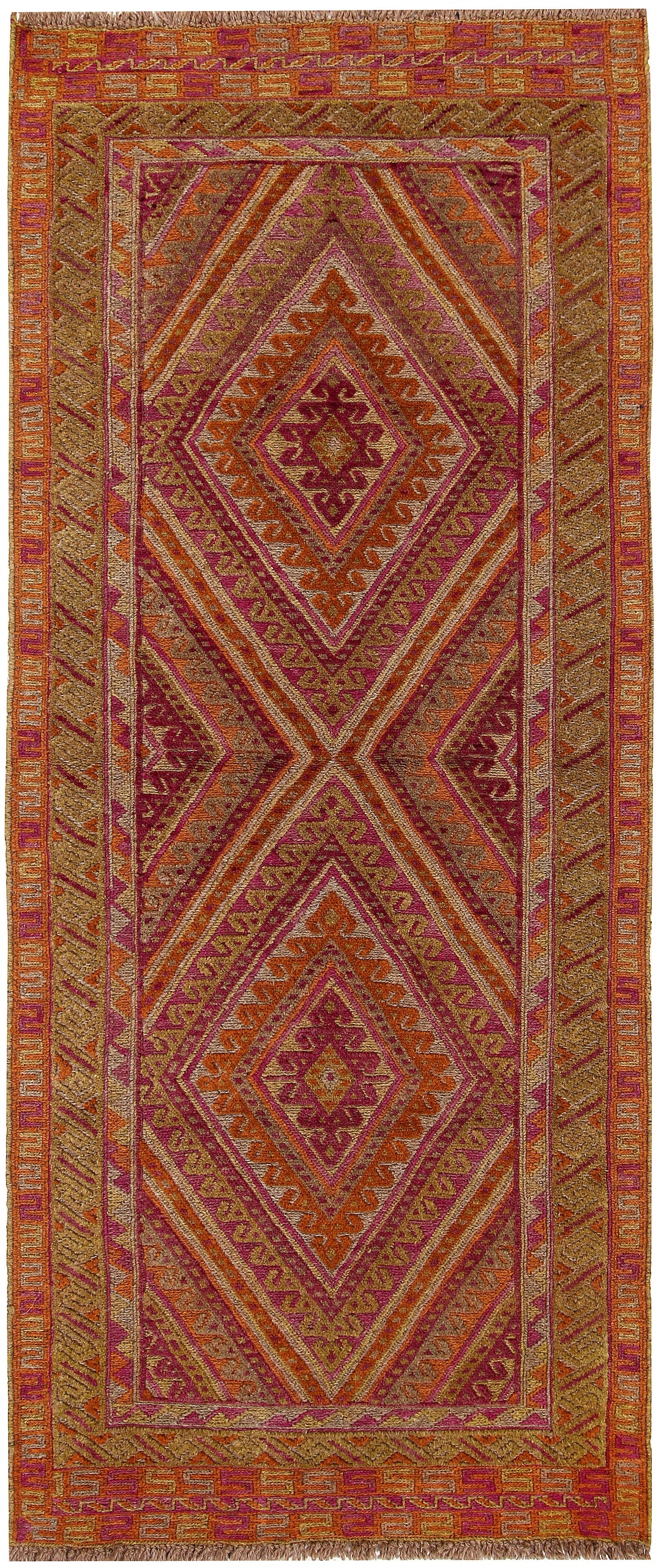 Afghan Mashwani Rug 2' 10" x 6' 9" Hand-Knotted