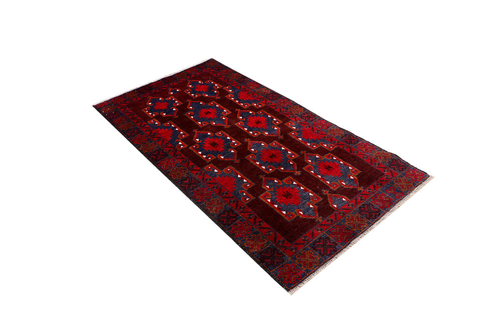 Maroon Baluchi 3' 4 x 6' 1 - No. 64289 - ALRUG Rug Store