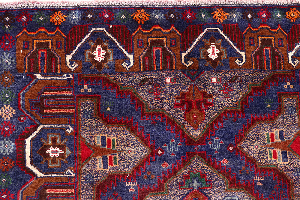 Dark Blue Baluchi 3' 3 x 6' 2 - No. 64296 - ALRUG Rug Store