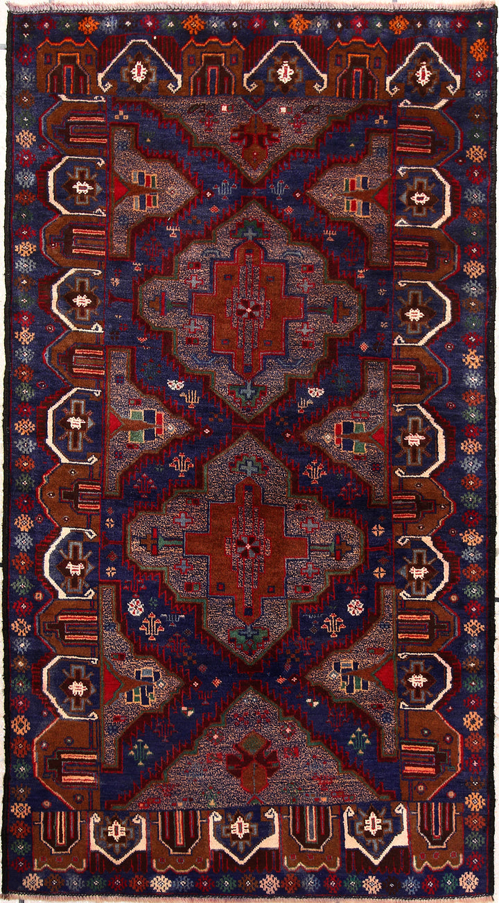 Dark Blue Baluchi 3' 3 x 6' 2 - No. 64296 - ALRUG Rug Store