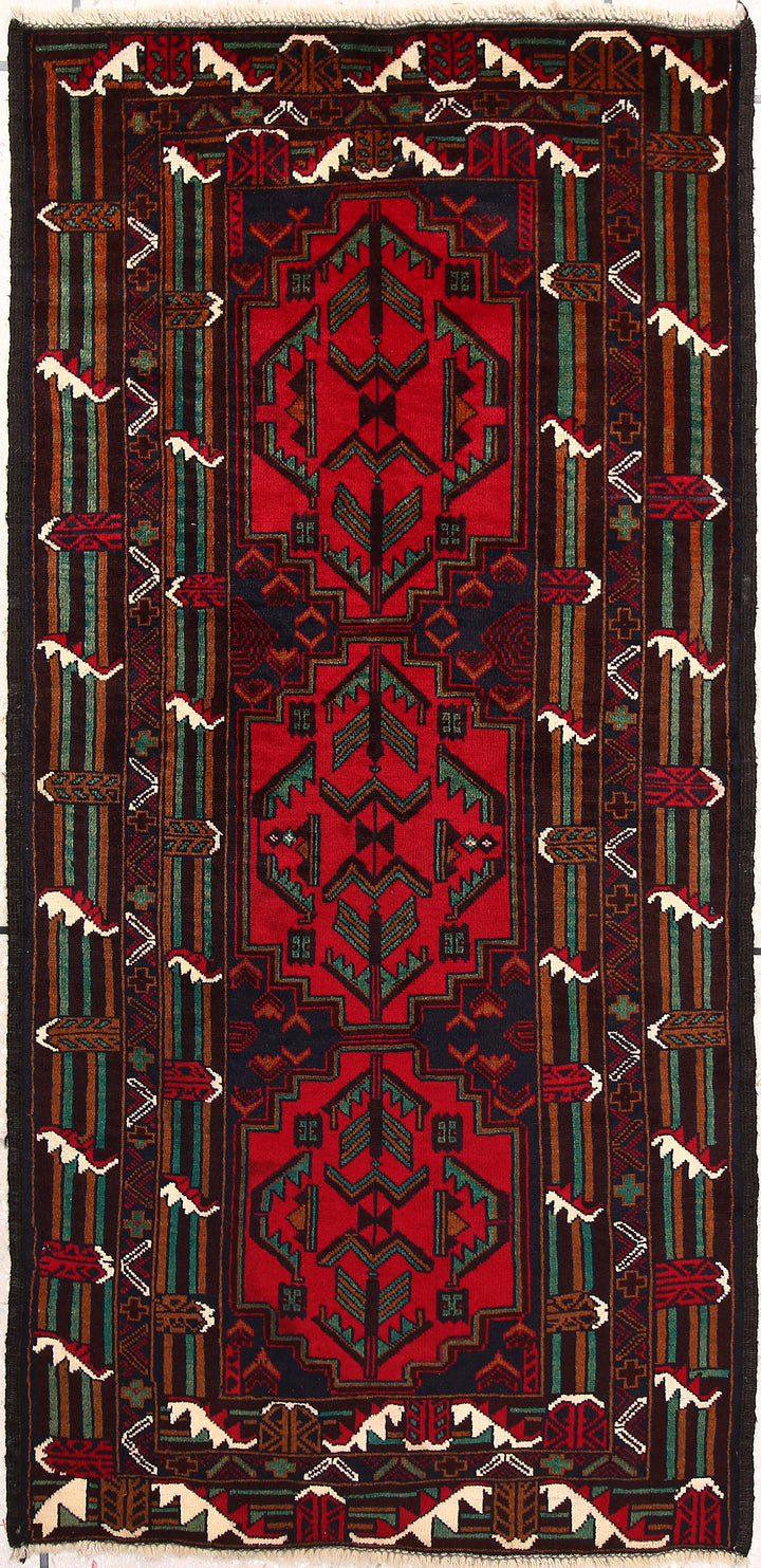 Multi Colored Baluchi 3' x 6' 5 - No. 64297 - ALRUG Rug Store