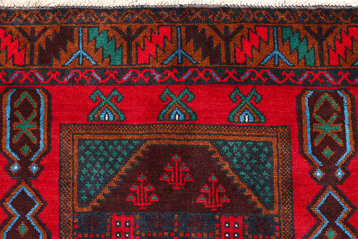 Firebrick Baluchi 3' 7 x 6' 4 - No. 64298 - ALRUG Rug Store