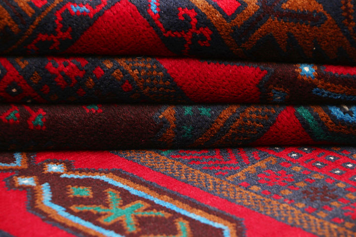 Firebrick Baluchi 3' 7 x 6' 4 - No. 64298 - ALRUG Rug Store