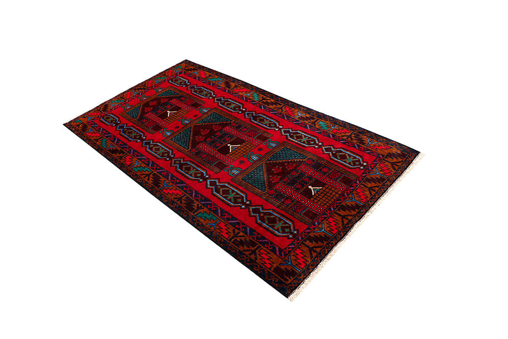 Firebrick Baluchi 3' 7 x 6' 4 - No. 64298 - ALRUG Rug Store