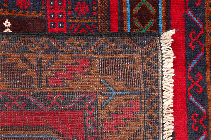 Firebrick Baluchi 3' 7 x 6' 4 - No. 64298 - ALRUG Rug Store