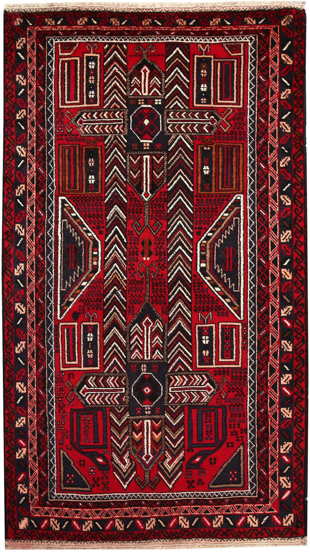 Firebrick Baluchi 3' 8 x 6' 6 - No. 64299 - ALRUG Rug Store