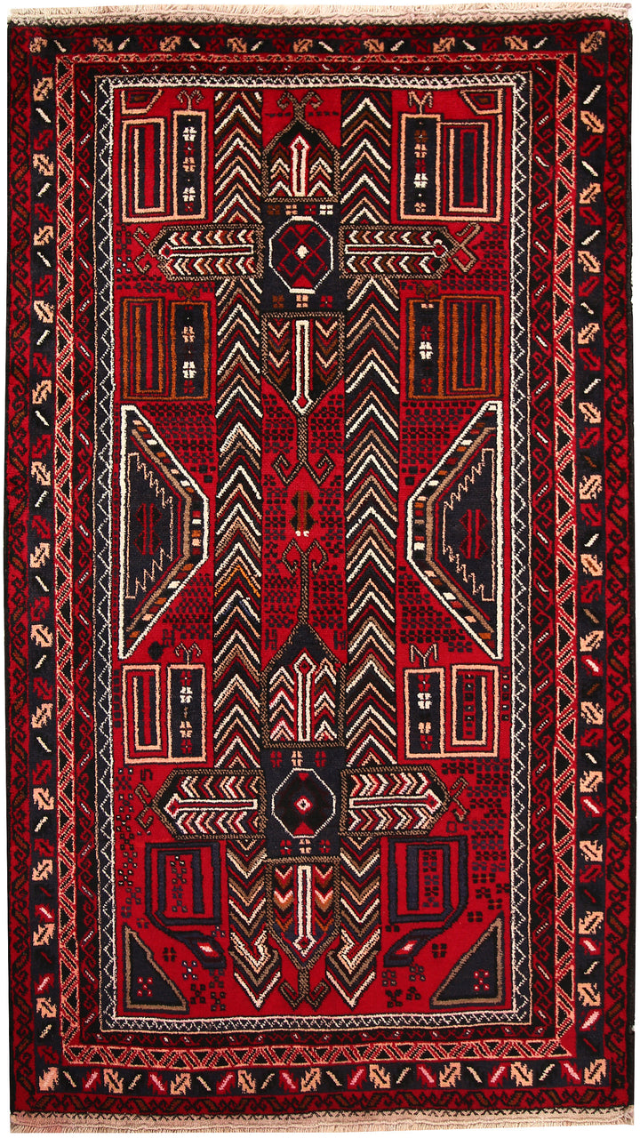 Firebrick Baluchi 3' 8 x 6' 6 - No. 64299 - ALRUG Rug Store