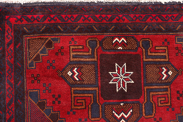 Firebrick Baluchi 3' 7 x 6' 9 - No. 64300 - ALRUG Rug Store