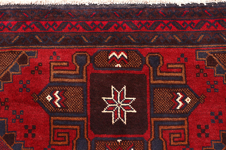 Firebrick Baluchi 3' 7 x 6' 9 - No. 64300 - ALRUG Rug Store