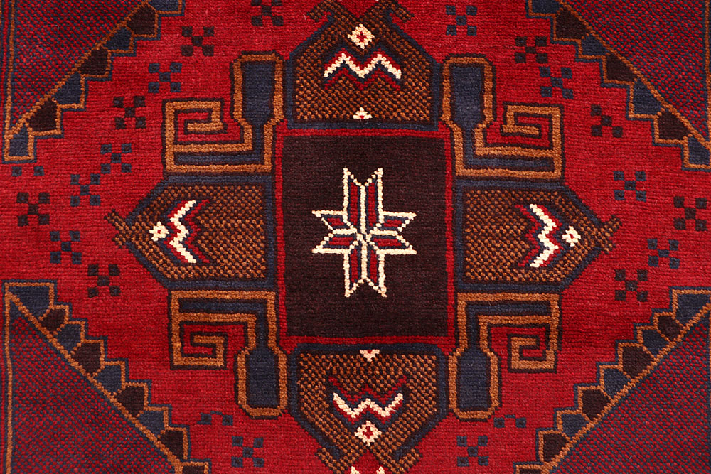 Firebrick Baluchi 3' 7 x 6' 9 - No. 64300 - ALRUG Rug Store