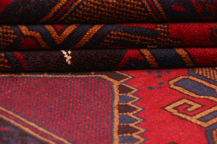 Firebrick Baluchi 3' 7 x 6' 9 - No. 64300 - ALRUG Rug Store