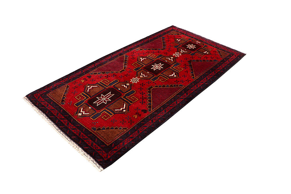 Firebrick Baluchi 3' 7 x 6' 9 - No. 64300 - ALRUG Rug Store