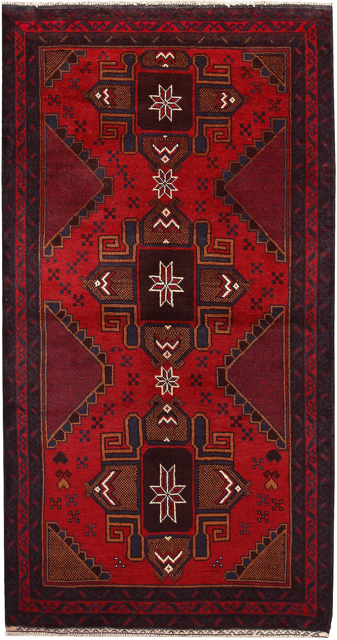 Firebrick Baluchi 3' 7 x 6' 9 - No. 64300 - ALRUG Rug Store